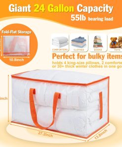 Alternative view of KYODOLED 10-Pack Clear Moving Bags Heavy Duty Extra Large. Storage Totes with Reinforced Handles. Zippers & Label Pocket. Transparent Packing Containers for College Dorm. Clothes. Bedding. Toys
